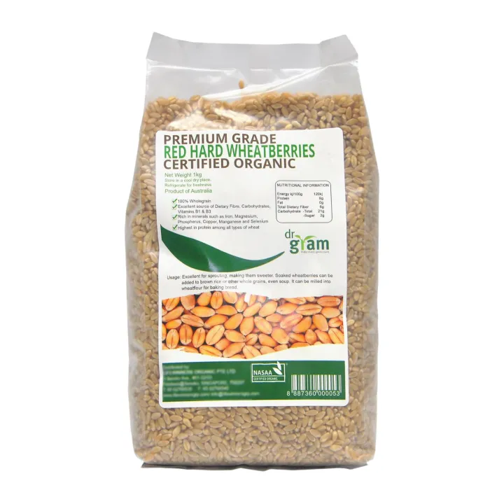 [DR GRAM] Organic Premium Grade Red Hard Wheatberries (1kg)