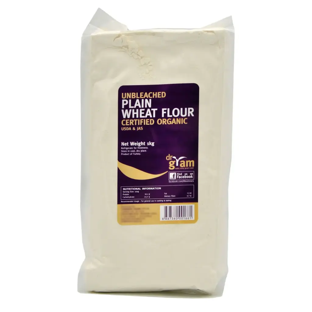 [DR GRAM] Organic Unbleached Plain Wheat Flour (1kg)