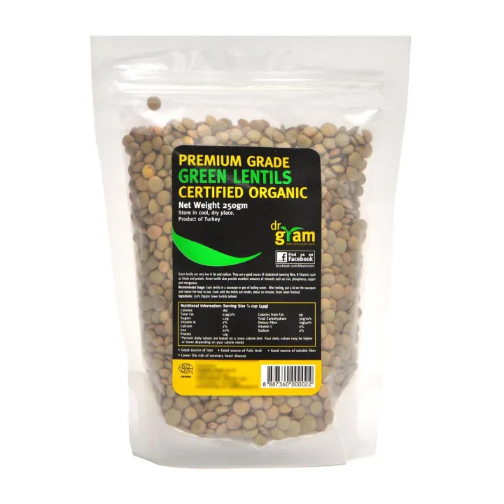 [DR GRAM] Organic Premium Grade Green Lentils (250g)