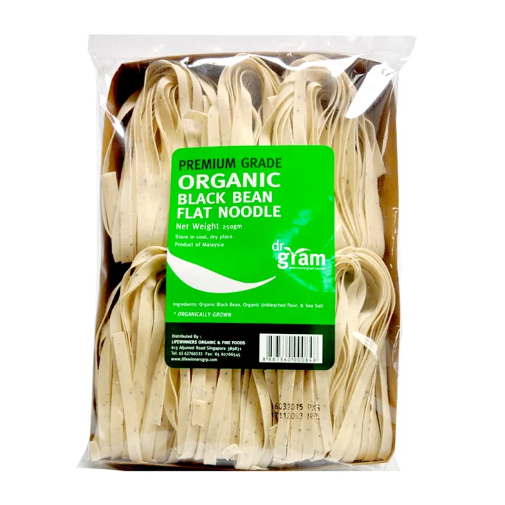 [DR GRAM] Handmade & Sundried Black Bean Flat Noodle (250g)