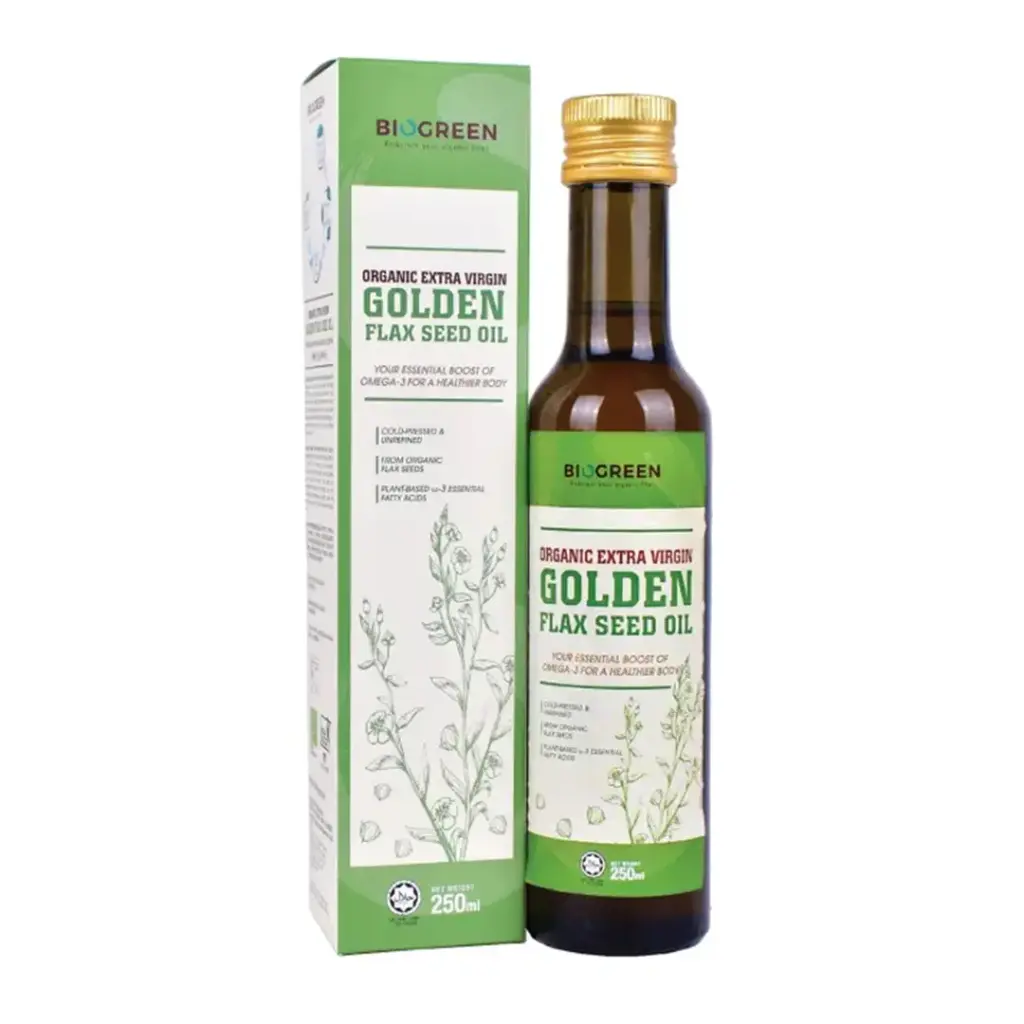 [BIOGREEN] Organic Extra Virgin Golden Flax Seed Oil (250ml)