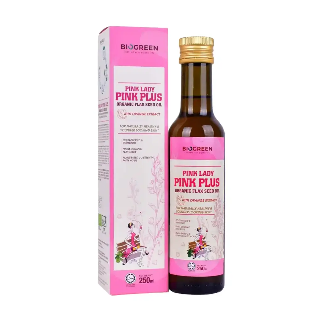 [BIOGREEN] Pink Lady Pink Plus Organic Flax Seed Oil With Orange Extract (250ml)