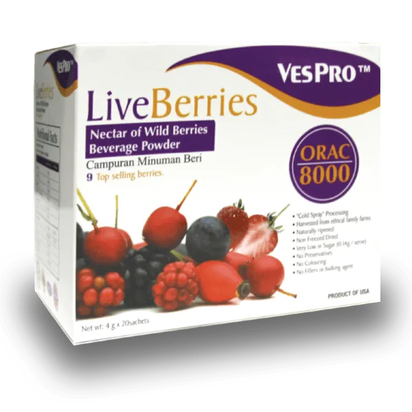 [VESPRO] Liveberries Nectar Of Wild Berries Beverage Powder (4g x 20)