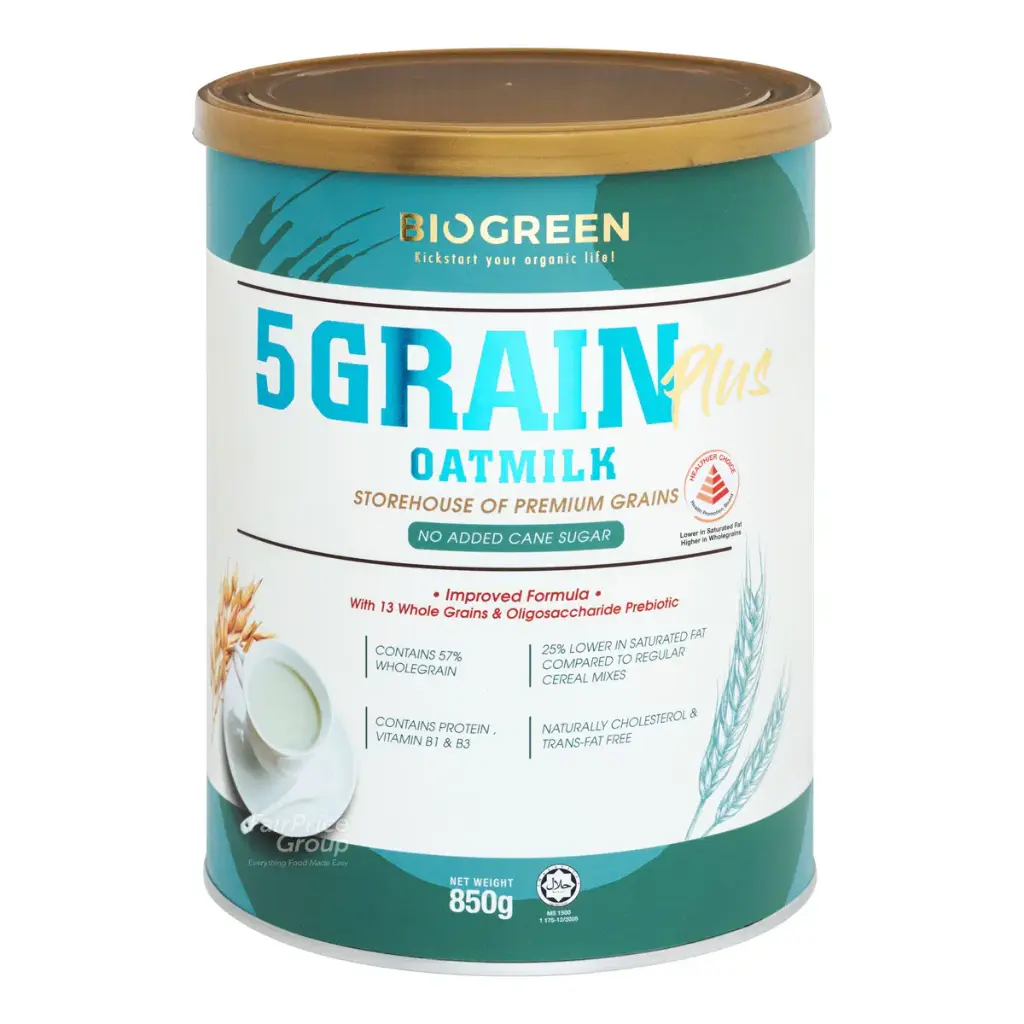 [BIOGREEN] 5 Grain Plus Oatmilk Energy No Cane Sugar (850g)