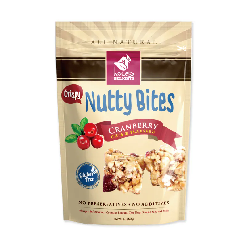 [HOUSE DELIGHT] Crispy Nutty Bites Cranberry Chia & Flaxseed (140g)