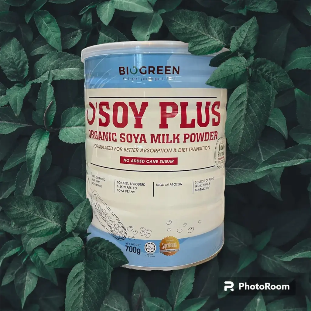 [BIOGREEN] O'Soy Plus Organic Soya Milk Powder No Cane Sugar (700g)