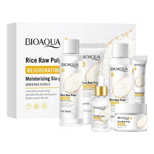 [BPC-FAC-SET-64] [BIOAQUA] Rice Raw Pulp Rejuvenating Moisturising Six-piece Suit