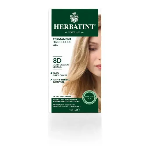 [BPC-HRC-GDIS-150ML-126] [HERBATINT] Permanent Hair Colour Gel 8D Light Golden Blonde (150ml)