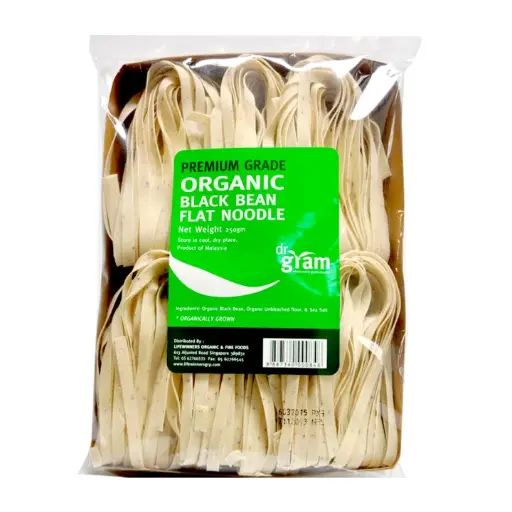 [DR GRAM] Handmade & Sundried Black Bean Flat Noodle (250g)