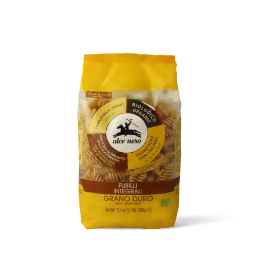 [ALCE NERO] Fusilli Integrali Grano Duro Whole Durum Wheat (500g)