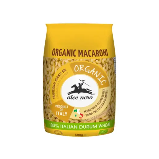 [ALCE NERO] Organic Macaroni 100% Italian Durum Wheat (500g)