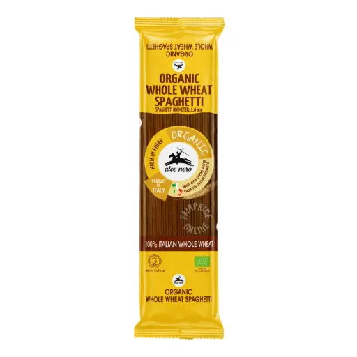 [ALCE NERO] Organic Whole Wheat Spaghetti 100% Italian Whole Wheat (500g)