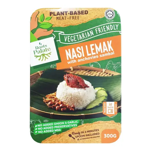 [PAN-RTE-300G-916] [ROOTS PALATE] Nasi Lemak With Anchovies Sambal (300g)