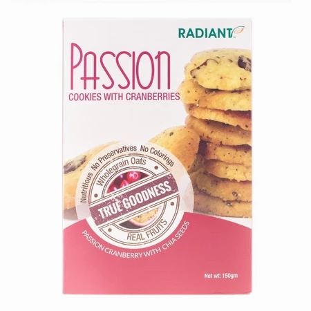 [SNC-BIS-150G-992] [RADIANT WHOLE FOOD] Passion Cookies With Cranberries (150g)