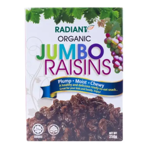 [SNC-DFN-250G-1226] [RADIANT WHOLE FOOD] Organic Jumbo Raisins (250g)