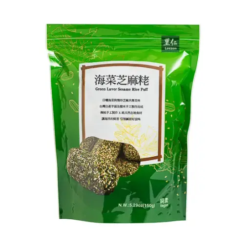 [SNC-SNK-150G-1160] [LEEZEN] Green Laver Sesame Rice Puff (150g)